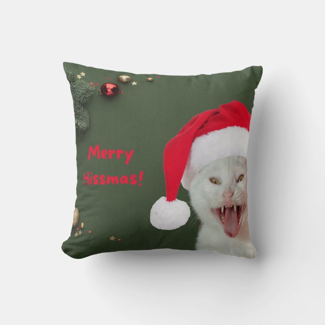 Coussin de Noël Joyeux voeux Hissmas (Recto)