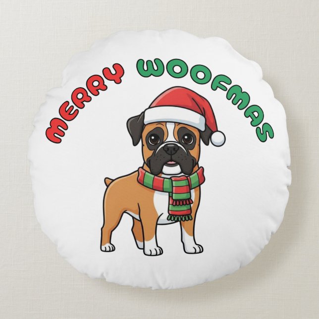 Coussin de Noël : Joyeux Woofmas (Devant)