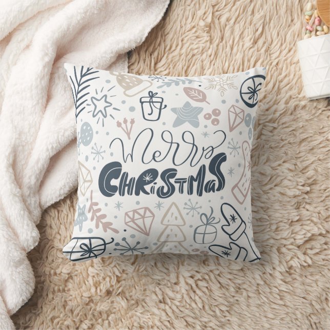Coussin de Noël Merry Christmas – Décoration de Fê (Couverture)