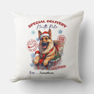 Coussin de Noël mignon avec un berger allemand