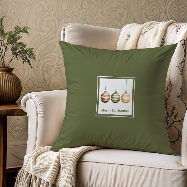 Coussin de Noël Neutre Terrien Cadeau pour Parents (Earthy Neutral Christmas Pillow Gift for Parents)