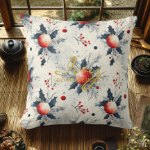 Coussin de Noël personnalisé avec nom et devis