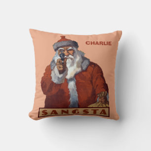 Coussin de Noël personnalisé Gangsta Père Noël