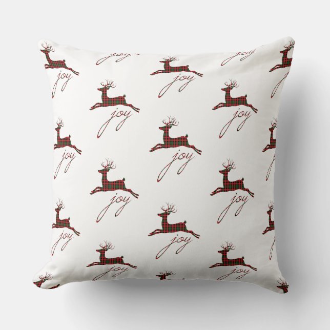 Coussin de Noël - Plaid Joie Renne (Recto)