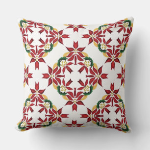 coussin de noël poinsettia