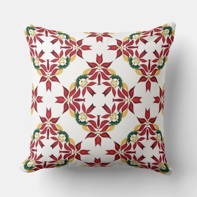 coussin de noël poinsettia (Recto)