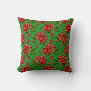 Coussin de Noël Poinsettia