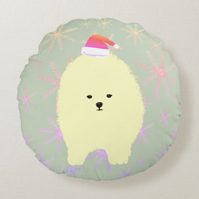 Coussin de Noël pour chien Poméranie (Devant)
