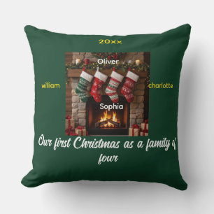 Coussin de Noël pour une famille de quatre pour le