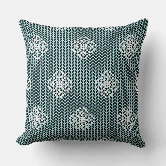 Coussin de Noël réversible Green/Red Snowflake (Recto)