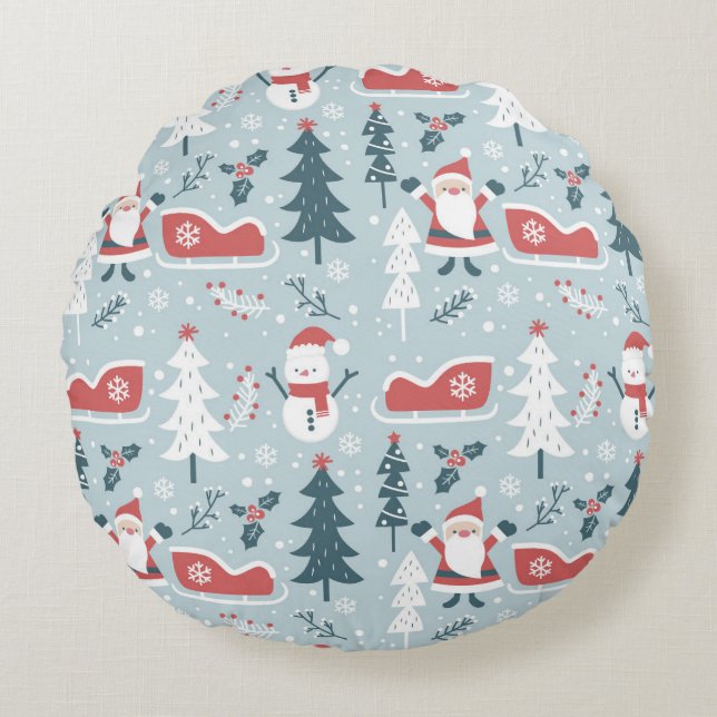 Coussin de Noël rond confortable (Devant)