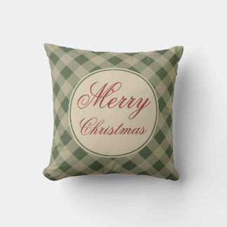 Coussin de Noël rustique vert