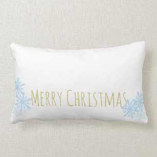 Coussin de Noël Snowflake en bleu et or