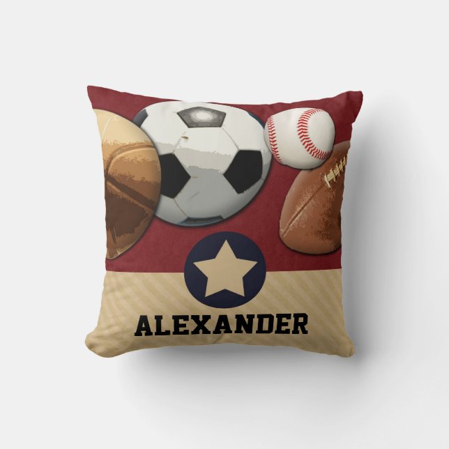 Coussin de nom personnalisé All-Star Sports (Recto)