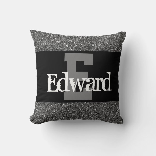 Coussin de nom personnalisé élégant (Recto)