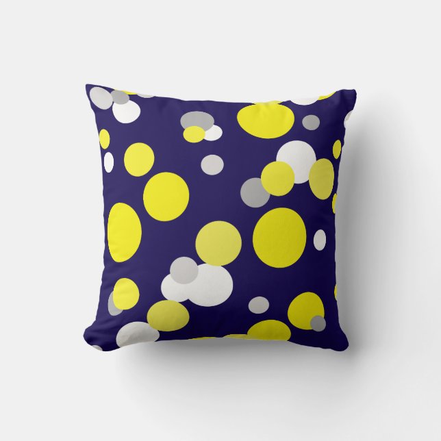 Coussin de nuances de jaune d'art abstrait funky (Recto)
