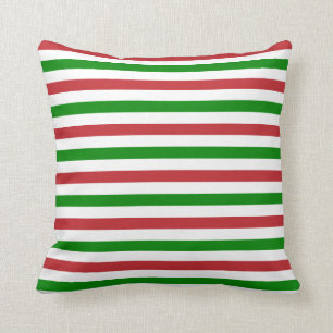 Coussin de nuances rouge foncé, vert et blanc