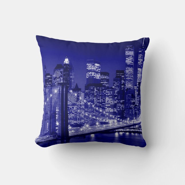 Coussin de nuit Blue New York City (Recto)