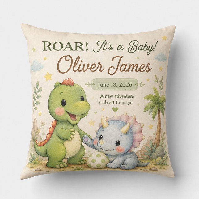 Coussin de nurserie pour bébé dinosaure mignon (Créateur téléchargé)