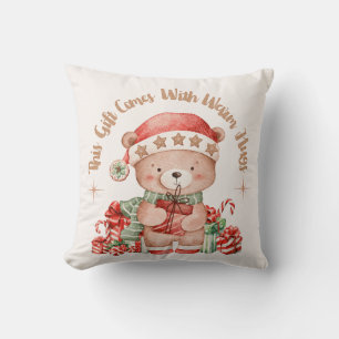 Coussin de nursery ourson de Noël confortable