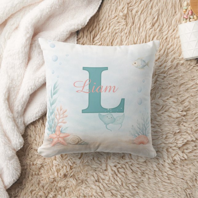 Coussin de nursery sur le thème de la mer (Couverture)