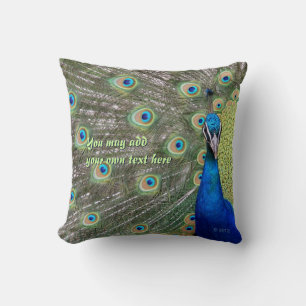 Coussin de panaches Peacock personnalisable