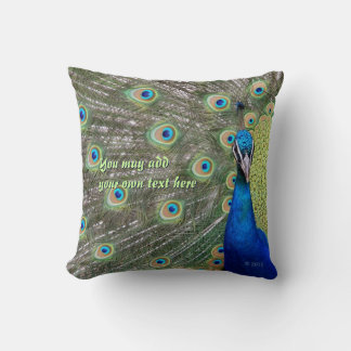 Coussin de panaches Peacock personnalisable