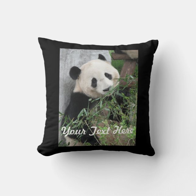 Coussin de panda, dos solide de noir (Recto)