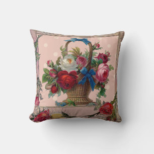 Coussin de panier de fleurs victoriennes