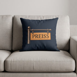 Coussin de panneau suspendu en bois avec nom de fa