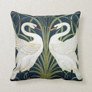 Coussin de papier peint de cygne et de