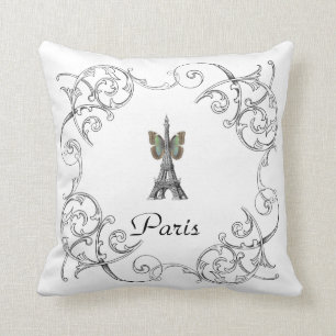 Coussin de papillon de Tour Eiffel de Paris