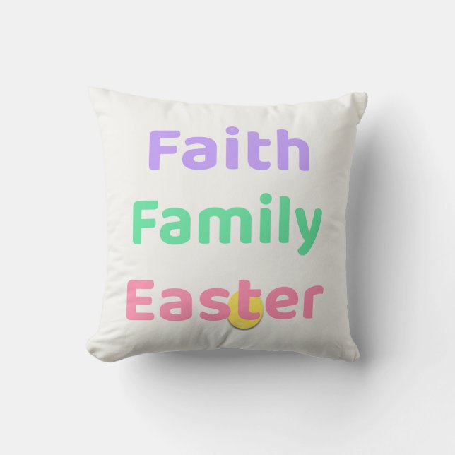 Coussin de Pâques Faith & Joy – Pâques de foi et d (Recto)