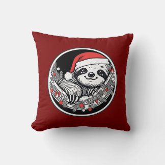 Coussin de paresseux de Noël mignon