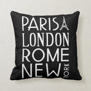 Coussin de Paris, de Londres, de Rome et de New