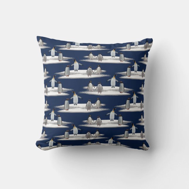 Coussin de partie d'iceberg de pingouin (marine) (Recto)
