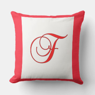 Coussin de patio extérieur carré avec initiale de