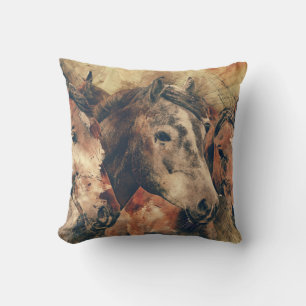 Coussin de peinture Brown de Cheval gris