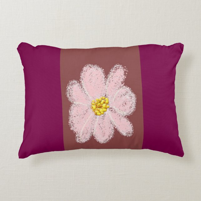 coussin de peinture de fleur rose (Devant)