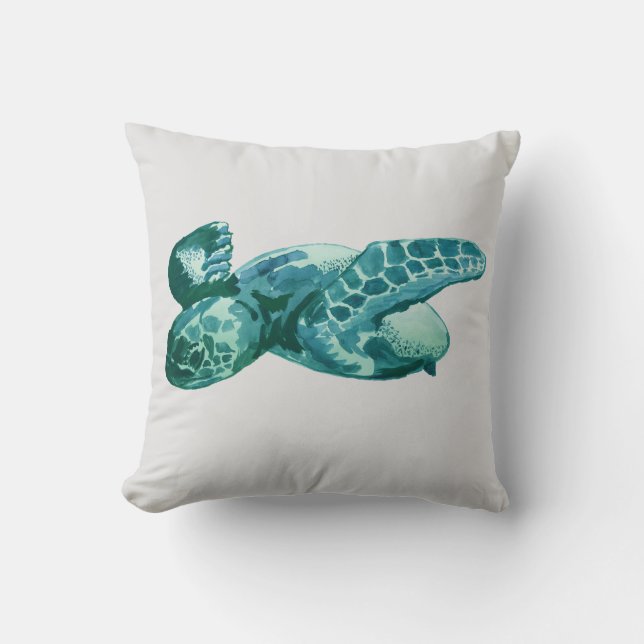 Coussin de peinture de plage de la tortue de mer (Recto)