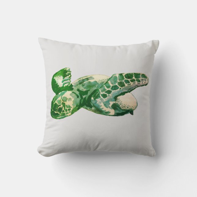 Coussin de peinture de plage de la tortue de mer (Recto)