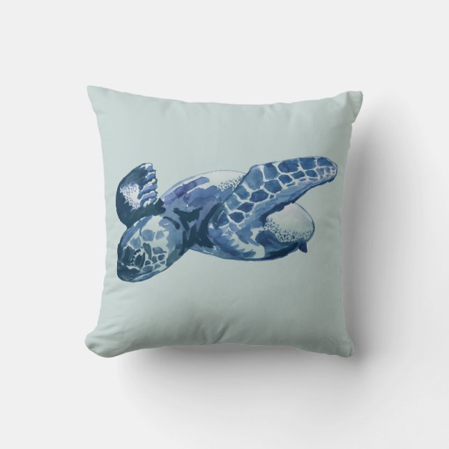 Coussin de peinture de tortue marine (Recto)