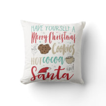 Coussin de Père Noël de biscuits de Noël