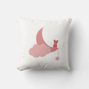Coussin de petit ours rose