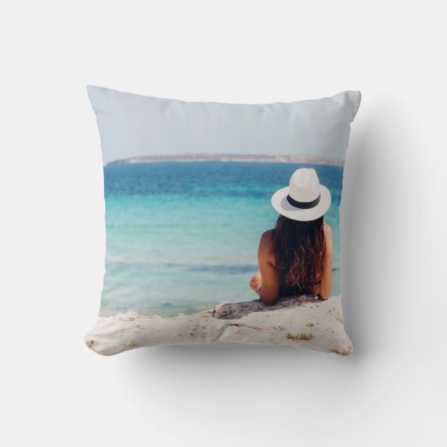 Coussin de photo de vue de plage (Recto)