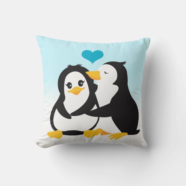 Coussin de pingouins d'amour (Recto)