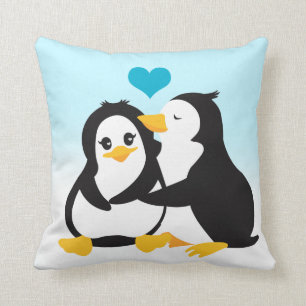 Coussin de pingouins d'amour