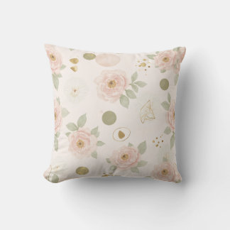 Coussin de pivoine rose pastel