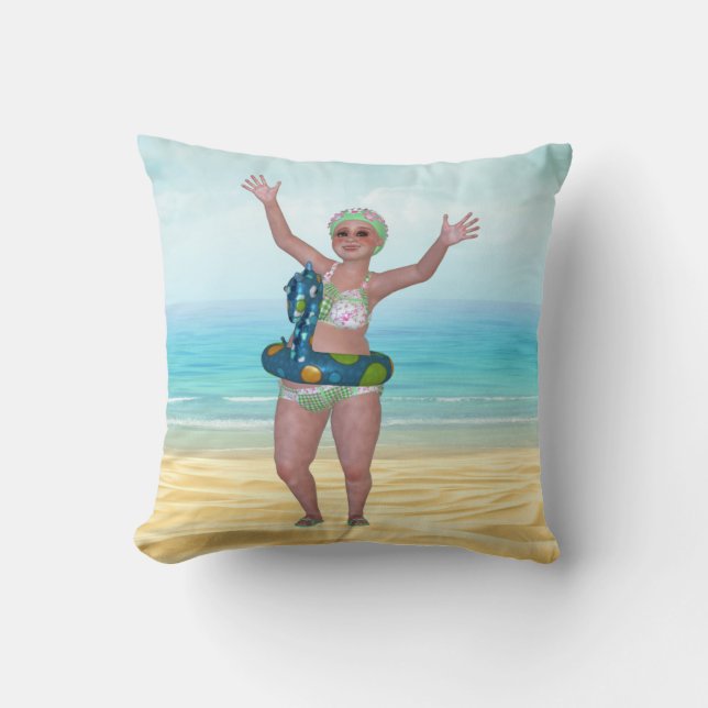Coussin de plage avec Belle Baignade amusante (Recto)