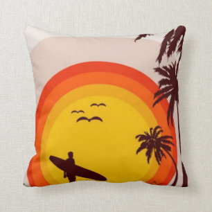 Coussin de plage de coucher du soleil